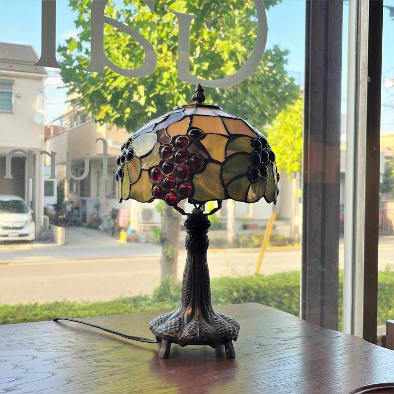 ステンドグラス テーブルランプ 葡萄 グレープ ライト 照明 アイアン