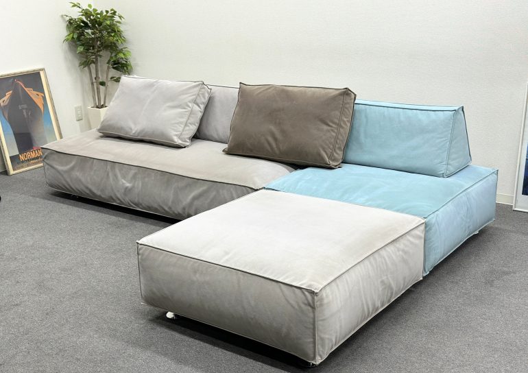 □SEMPRE/センプレ□Soft Cube Sofa/ソフトキューブソファ SO-11 モジュール式ソファ グレー＆水色 定価約100万円 |  入荷商品 | 【リサイクルショップガーランド】中古家電・家具の販売・買取